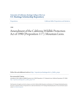 (Proposition 117). Mountain Lions.