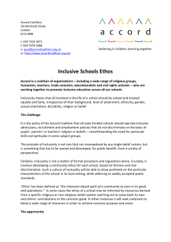 Inclusive Schools Ethos