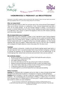 HAEMORRHOIDS in PREGNANCY and BREASTFEEDING