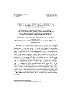 EFFECTS OF AVOCADO SEED EXTRACT IN DIFFERENT TRIS