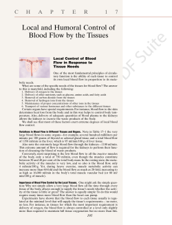 Blood Flow by the Tissues Local and Humoral Control of