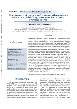 Measurement of radium-226 concentration and dose calculation of