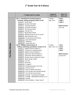 1st Grade Year At A Glance
