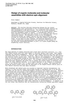 Design of organic molecules and molecular assemblies
