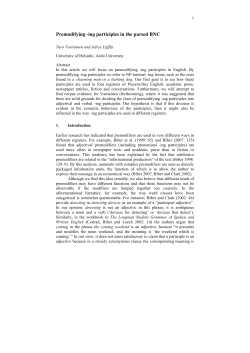 Premodifying -ing participles in the parsed BNC