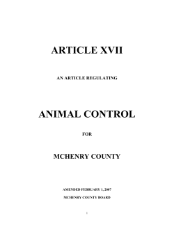 Animal Control - McHenry County, IL