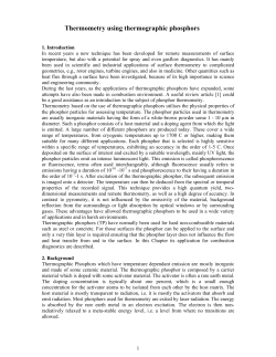 Thermometry using thermographic phosphors