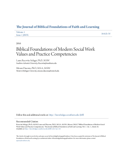 Biblical Foundations of Modern Social Work Values and Practice