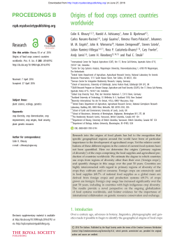 Origins of food crops connect countries worldwide