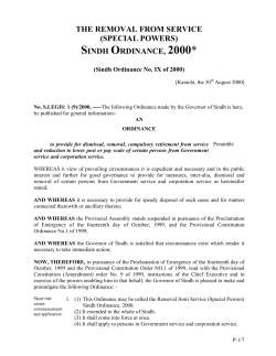 the removal from service - Official Web Portal of Sindh Government