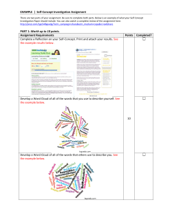 EXAMPLE | Self-Concept Investigation Assignment PART 1: Worth