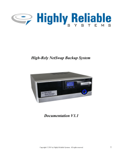 High-Rely NetSwap Backup System Documentation V1.1