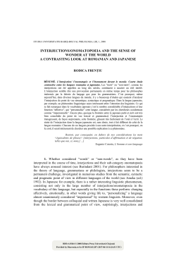 Interjections/Onomatopoeia and the Sense of Wonder at