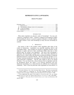 representative lawmaking