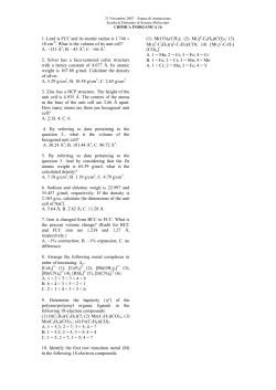 1. Lead is FCC and its atomic radius is 1.746 &times; 10 cm