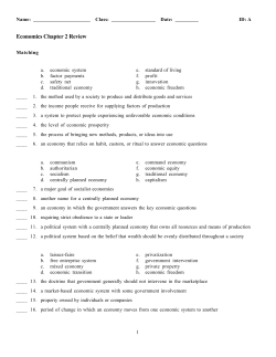 Economics Chapter 2 Review