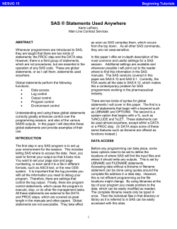 SAS ® Statements Used Anywhere