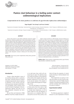 Pumice clast behaviour in a boiling water context: sedimentological
