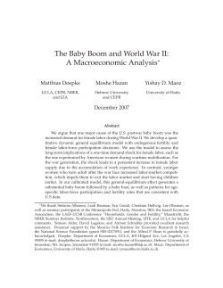 The Baby Boom and World War II: A Macroeconomic Analysis