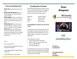 Stress Management StFX Counselling Centre