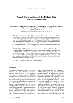 Palaeolithic occupation of the Mehran Plain in Southwestern Iran