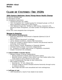 Clash of Cultures&mdash;The 1920s