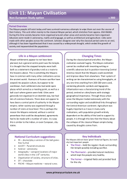 Unit 11: Mayan Civilisation