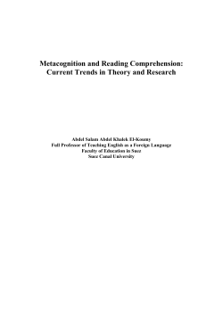 Metacognition and Reading Comprehension