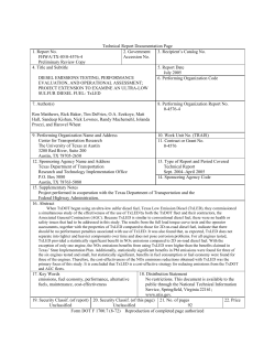 Diesel Emission Testing, Performance Evaluation, and Operational