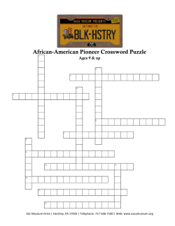 African-American Pioneer Crossword Puzzle