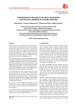 COMPARISON OF THE QUALITY OF FRUIT JUICES BEING SOLD