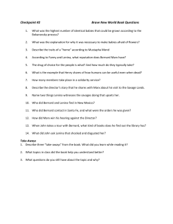 Checkpoint #2 Brave New World Book Questions
