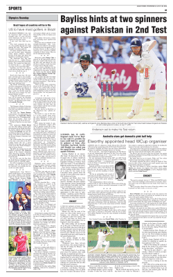 Bayliss hints at two spinners against Pakistan in 2nd Test