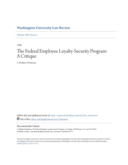 The Federal Employee Loyalty-Security Program