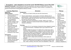 KS4 Plant adaptations around the world - Lesson Plan