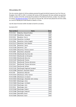 China probates, M-Z This list contains details of all the probates