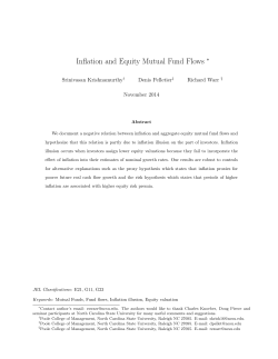 Inflation and Equity Mutual Fund Flows
