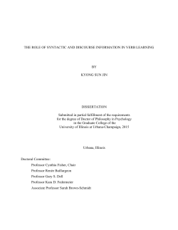 THE ROLE OF SYNTACTIC AND DISCOURSE