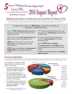 2016 Annual Report - Love INC of Oceana County