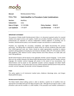 Valid Modifier to Procedure Code Combinations