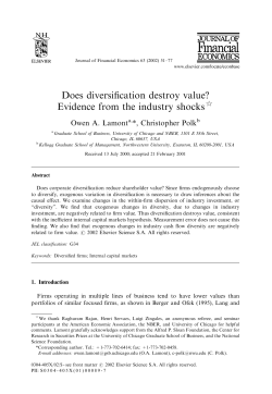 Does diversification destroy value? Evidence