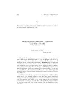 The Spontaneous Generation Controversy