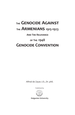 The Genocide Against The Armenians 1915-1923