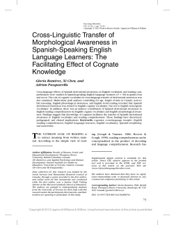 Cross-Linguistic Transfer of Morphological Awareness in Spanish
