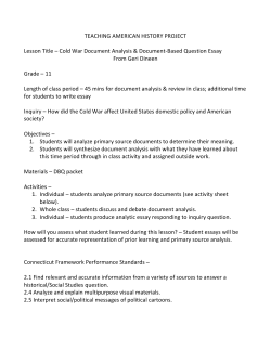 Cold War Document Analysis and DBQ Essay Lesson