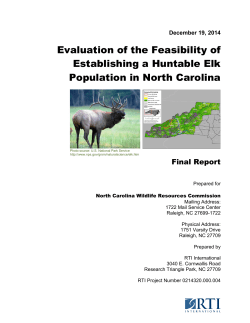 Evaluation of the Feasibility of Establishing a Huntable Elk