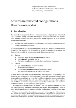 Adverbs in restricted configurations