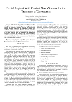Dental Implant With Contact Nano-Sensors for the Treatment of