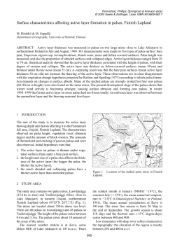 Surface characteristics affecting active layer formation in palsas
