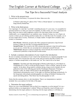 Ten Tips for a Successful Visual Analysis